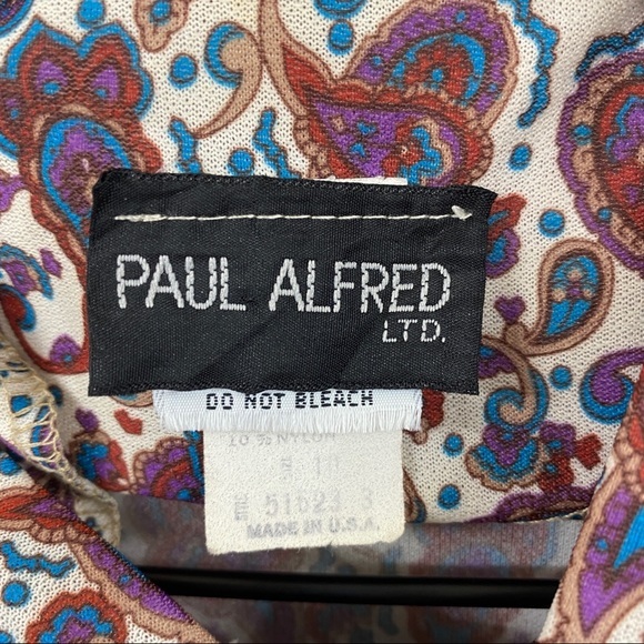 VTG Paul Alfred Paisley Tie Neck Secretary Dress - Picture 7 of 10